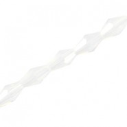 Top Facet bicone glaskralen 8x4mm White opal 